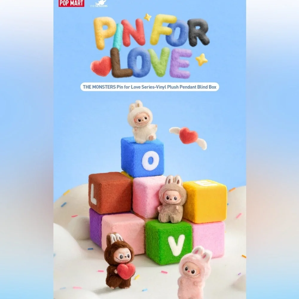 Letter X New V4 THE MONSTERS LABUBU PIN FOR LOVE SERIES VINYL PLUSH PENDANT - Picture 7 of 13